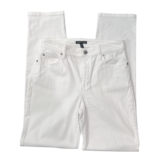 Eileen Fisher Organic Cotton High Rise Skinny Jeans White Denim Size 2 NWT - Picture 7 of 12